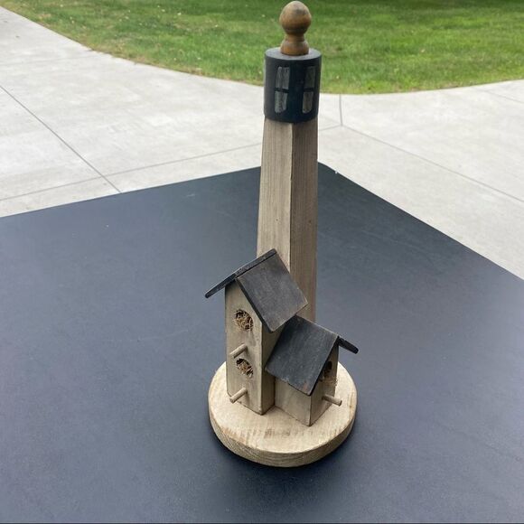 Lighthouse Decor Figurine Faux Birdhouse Knickknack - Picture 2 of 7